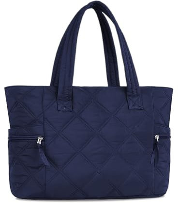 Prite gesteppte Einkaufstasche für Frauen Große Puffer Reise Umhängetasche Handtasche Leichte flauschige Lehrerin Krankenschwester Tasche für Arbeit, Fitnessstudio, Schule