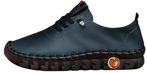 Womens Leather Extra Wide Eee Fit Slip On Loafers Shoes Ladies Lightweight Breathable Slip-On Running Trainers Casual Work Office Comfort Shoes Jogging Outdoor Sneakers Athletic Jogging Sneaker Navy