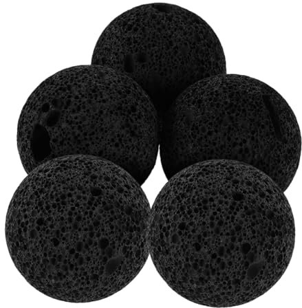 DECHOUS 5 Stück Lavastein-diffusor, Dekorative Steinkugeln Für Ätherische Öle, Natürliche Gartenkiesel, Aquarium-, Felsen, Runde Steinkugeln Für Die Teichlandschaftsgestaltung