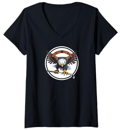 Damen Eishockey Score Early Score Oft Grafik T-Shirt mit V-Ausschnitt