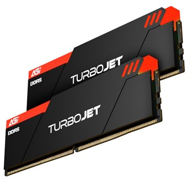 AGI UD858 TURBOJET 32GB Kit 2x16GB DDR5 6000MHz UDIMM PC Speicher Rot | Latenz CL30, 288-Pin. Desktop-Arbeitsspeicher kompatibel mit AMD EXPO und Intel XMP. Optimiert fuer PC Gaming