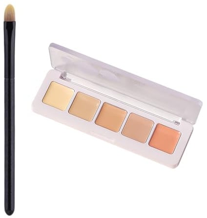 ARYIMYDP Full Cover Concealer Palette, 5 Farben Concealer Creme mit Brush, Corrects Dark Circles, Red Marks & Softens Fine Lines, Highlight Contours, Wasserdicht & Langanhaltend