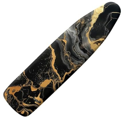 Bügelbrettbezug Schwarzer Gelber Marmor Bügelbrettbezug 110x30 Elastisch Bezug Bügelbrett für Schnelles Bügeln Bügeltischbezug Hitzeresistent Bügelbrettbezüge Ironing Board Cover Bügelbezug