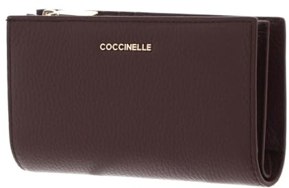 Coccinelle Leder Geldbörse Metallic Soft Wallet Berry dunkelviolett