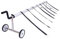 COSTWAY Enrouleur de Bâche en Acier Inoxydable et Aluminium pour Piscine enterrée 5 Tubes Télescopique 150-570 cm