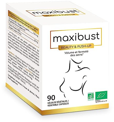 NUTRI EXPERT - Maxibust Beauty & Push-Up - Complément alimentaire à base de Fenugrec et Fibres d'Acacia BIO - Volume & Fermeté des seins - Cure 30 jours