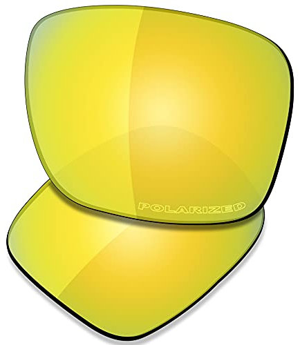 SAUCER Verres de rechange haut de gamme pour lunettes de soleil Oakley Holbrook Mix OO9384 | Holbrook Mix Low Bridge Fit OO9385 haute définition – Or 24 carats polarisés