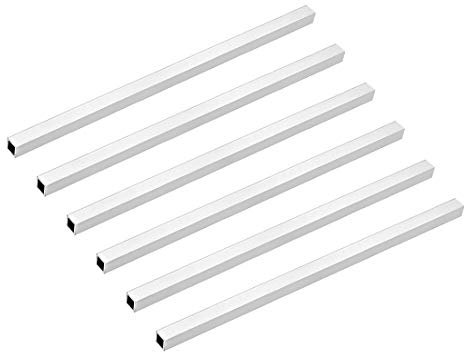 sourcing map 6 Stück Alu Vierkantrohr 8x8mm Alu Rechteckrohr Aluminium Profil Rohre 1mm Wandstärke Alurohr Quadratrohr Aluminium Gerade Rohr 200mm Länge 6063 Aluminiumrohre Aluprofil Rohr