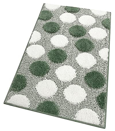 Tappeto Bagno Camera Antiscivolo Shaggy Moderno Scendi Doccia Assorbente MOD.iOS 65X130 Verde