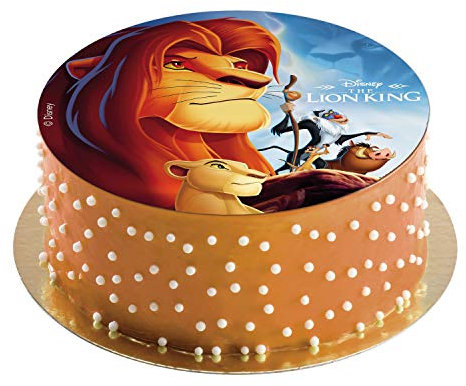 dekora - Disco di Carta Commestible per torte del Re Leone, Ideale per la Decorazione di Torte di Compleanno - 20 cm