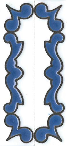 Hausnummern, Keramikfliesen, Buchstaben und Rahmen, spanisches blaues Design, Fliesengröße: 10 cm H x 5 cm B, Zahlenrahmengröße: 2 bis 13 Fliesen