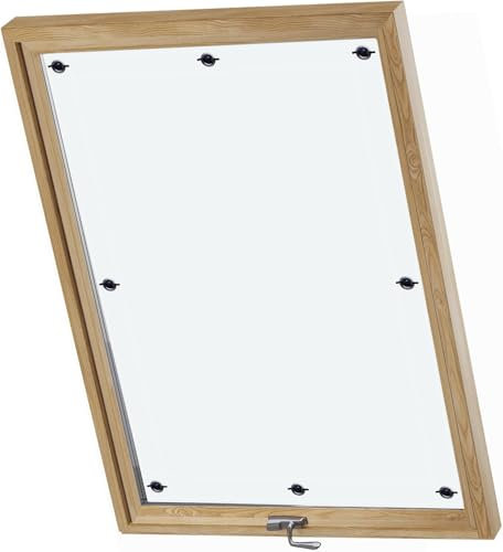 Dachfenster verdunkelung ohne Bohren Anti UV, Wärmedämmung, Thermo Sonnenschutz Dachfenster Hitzeschutzrollo für Windows Velux Roto Solarschutz Wärmereduzierung 97x94cm