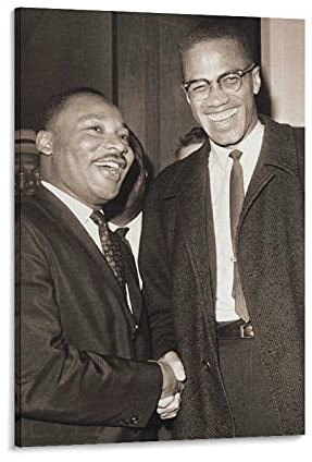 Malcolm X und Martin Luther King Jr. Poster, Wandkunst, Poster, Leinwanddruck, modernes Familienschlafzimmer, ästhetisches Dekor, 20 x 30 cm