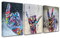 Walarky Graffiti-Banksy-Dekoration, Faust, inspirierende Finger, Kunstwerk, abstrakte bunte Gemälde, nordische Kunstwerke für Wohnzimmer, 3 Paneele auf Leinwand, gerahmt, fertig zum Aufhängen