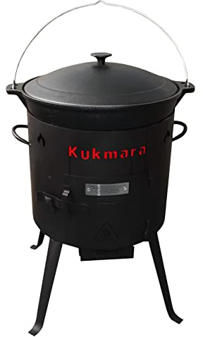 rukauf SET Utschak + 12 Liter Kasan Kazan aus MASSIVEN Gusseisen Feldküche Gulasch-Kessel Feuer-Ofen Outdoor