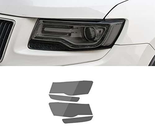 2 Stück Autoscheinwerfer Schutzfolie Scheinwerfer transparent schwarz TPU Aufkleber, für Jeep Grand Cherokee WK2 2014-2020