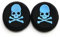 Lot de 2 capuchons en silicone pour manette de PS3, PS4, Xbox 360, Xbox One et Xbox Series X S Motif crânes Bleu
