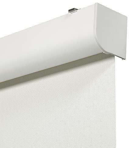 VIEWTEX Springrollo mit Kassette - Stoff Screen 10% Öffnung Weiß 75 X 190cm - Made in Spain - 5 Jahre Garantie