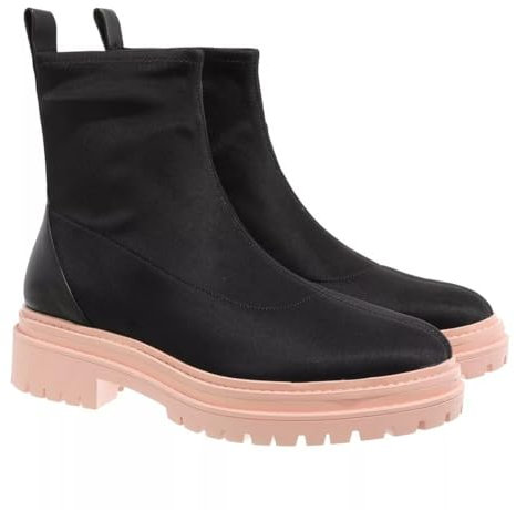 Michael Kors Donna Stivaletto Comet Lug Bootie in Tessuto Nero. Tacco 3,5 cm Color Nero Size 36