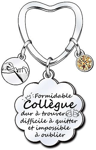 XQXQXZ Cadeau Collègue Porte Clef Collègue Cadeau Depart Collegue de Travail Femme Porte Clés Personnalisé Idee Cadeau Meilleur Amie Cadeau pour Une Amie Cadeau Anniversaire Femme Homme (1) (3)