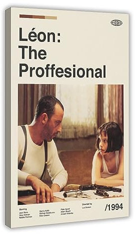 Filmposter – Leon The Professional Leinwandposter Schlafzimmer Dekor Sport Landschaft Büro Zimmer Dekor Geschenk Rahmenstil 60 x 90 cm