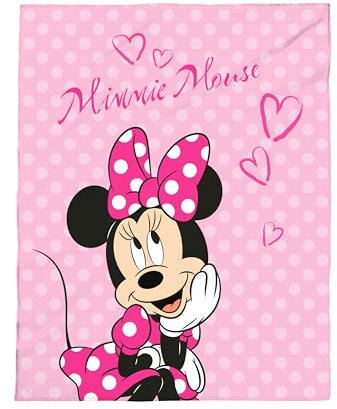Wild South Shop Disney Minnie Mouse Flanell Flauschdecke, Kuscheldecke 130 x 160 cm