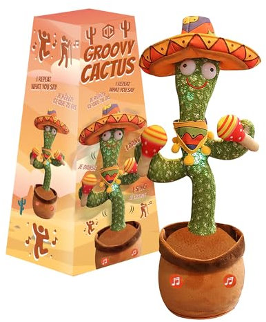 Groovy Cactus® Mexico | Cactus che balla, canta e ripete ciò che dice | Peluche e animali interattivi | Peluche parlante | Gioco insolito | Giocattolo per bambini | Regalo originale | OriginalCup®