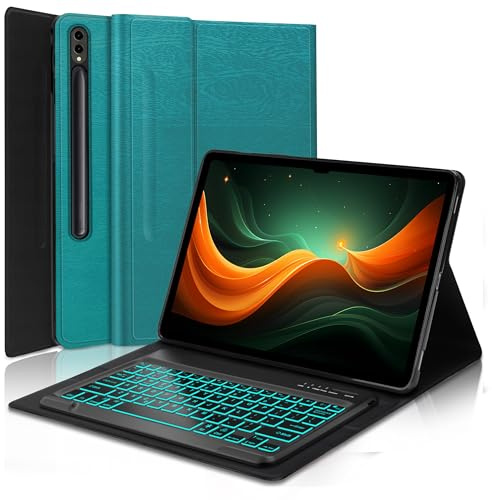 Case with Keyboard for Samsung Galaxy S10 Ultra/S9 Ultra/S8 Ultra 14.6 inch | 7-Color Backlit, Magnetic Detachable Wireless Bluetooth Keyboard, Slim Protective Folio Case, S Pen Holder, Auto Sleep/Wake