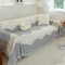 Ayoiow Sofa Überzug rutschfest Sofahusse Grau Sofahusse 3 Sitzer Chenille Wellig Mit Buchstaben