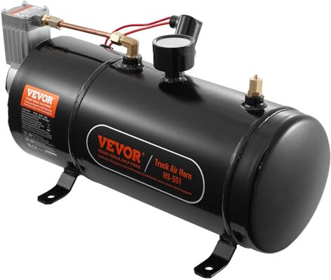 VEVOR Compresor de Aire para Kit de Bocina 90-120 psi Bomba de Aire con Tanque de 3 L para Inflar Neumáticos Colchones de Aire Compatible con Todos los Vehículos de 12 V Trenes Barcos Coches Taller