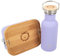 Lunch Set für Kinder – Pausenbox mit Trinkflasche 500ml aus Edelstahl, auslaufsicher & BPA-frei, Brotdose mit Trennwand – Ideal für Schule & Freizeit, Lila Flasche + Lila Box, leicht zu reinigen