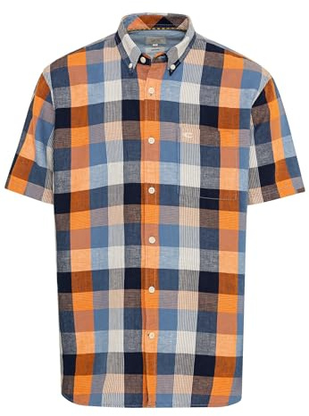camel active Herren Karohemd aus Leinenmix