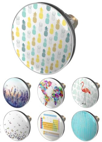 arteneur® - Pop Up Waschbeckenstöpsel Ananas | Abflusssieb | Doppel Dichtung | Universal Abflussstöpsel 34mm – 41mm | Pop Up Ventil Waschbecken Stöpsel