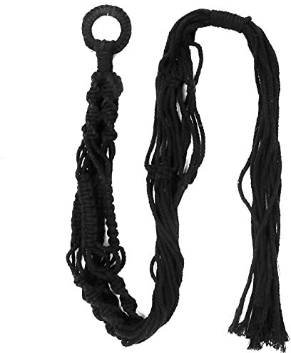 Corde de Suspension pour Plantes, Corde Solide Torsadée en Coton de 1 M de Long, Support de Pot de Fleur Suspendu pour Petits Pots de Plantes, Décoration de la Maison (noir)