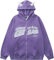 Felpa con Stampa di Lettere di Corno del Diavolo da Donna Felpa con Cappuccio Oversize con Ricamo di Cartoni Animati Carini con Cerniera Pullover Unisex con Cappuccio (Viola,S)