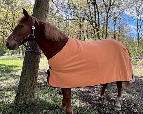 Brama-West Abschwitzdecke Pferd Pferdedecke - Basic Fleecedecke - Atmungsaktiv - Orange, Gr. 125