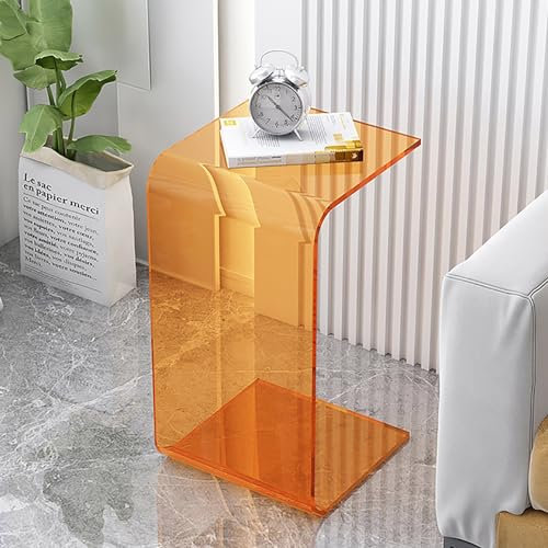 Klapptische, Beistelltisch aus Acryl, C-förmiger, durchsichtiger Mehrzweck-Betttisch, transparenter Beistelltisch, Laptop-Ständertisch für das Sofaende für das Home-Office und das