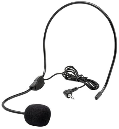Micrófono de Cabeza,Micrófono de Diadema con Conector Jack de 3.5 MM,3,5 MM Micrófono de Condensador para Amplificador de Voz,Altavoces