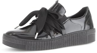 Gabor Damen Low-Top Sneaker, Frauen Halbschuhe,Turnschuhe,Laufschuhe,schnürschuhe,schnürer,Business,Freizeit,schwarz (Uni),44 EU / 9.5 UK
