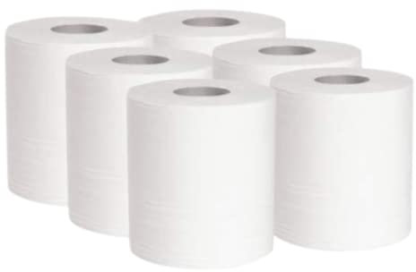 DSTOCK60 - Lot de 6 Bobines essuie-mains gaufrés - 450 formats - bobines à dévidage central et latéral - 3 plis - très résistant