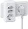 TESSAN Mehrfachsteckdose, Steckdosenadapter 3Fach mit Schalter, Schuko Doppelstecker für Steckdose 4000 W, Mehrfachstecker für Steckdose, Doppelsteckdose für Wohnzimmer Schlafzimmer Büro, Weiß