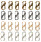 24 PCS Chiusure per Collane, Ganci Antifurto con Cerniera, Moschettone con Doppia Chiusura S per Valigie e Zaini, Sicurezza e Protezione per Oggetti di Valore(Argento/Oro/Oro antico/Nero pistola)