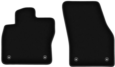 Wielganizator Velours Vorne Fußmatten passend für Volkswagen Tiguan Allspace (2017-) | Qualität: Basic - Genaue Passform, rutschfeste Untregrund 2-teilig - Schwarz