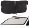 OVOISSTIY Parasol Coche Delantero, Parasol Paraguas Coche Delantero con Anti UV Rayos y Aislamiento Térmico, Sombrilla Plegable para Mayoría de Coches SUV Camiones(145 x 80 cm)