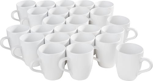VBS XXL Kaffee-Becher bauchig 24 Stück Kaffee-Tassen Set 8.5 cm Durchmesser 300 ml 9.5 cm Höhe Keramik, Porzellan-Tasse, DIY, Bastelprojekt