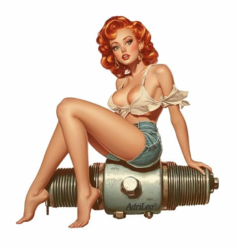 AdriLeo - Aufkleber – Pin Up Girl Garage - Deko Autoaufkleber Sticker Laptop