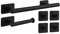 Set Accessori Bagno Nero Opaco Adesivi - Inox 304 - Porta Asciugamani, Porta rotolo,Ganci - Adesivo 3M VHB - Senza Fori - (6 Pezzi)