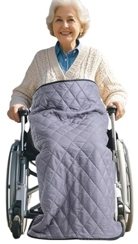 KBIBCK Rollstuhldecke, Winter Winddichte Rollstuhl Decke, Rollstuhldecke Beindecke für Erwachsen, Decke für Rollstuhlfahrer, Universelle Passform für Rollstühle (Grau)