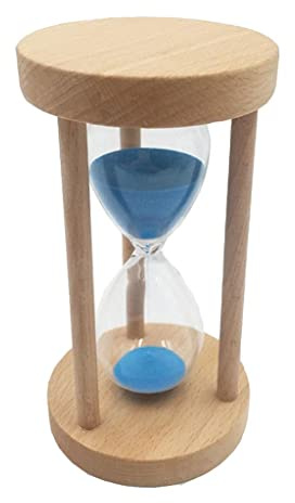 MotiveTech Sanduhr Holzrahmen Küchenzeitmesser Dekorative Uhr Praktisches Werkzeug für Küche Studierzimmer Wohnzimmer, Blau, 30 Minuten