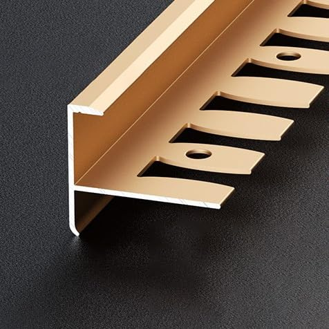 Coayuou Edge Trim Flexible Baguette Carrelage Finition Angle Aluminium 90cm* 3 Pièces Nez Marche Escalier en F pour Finishes Professionnels Et Coins Propres, Facile À Poser(Option 8,15mm)